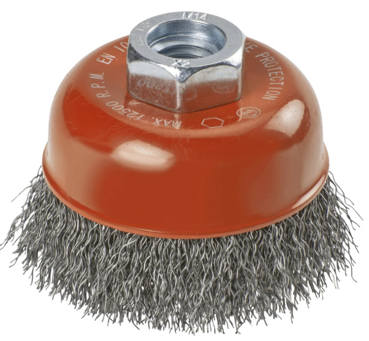 Topfbürste Stahl M14 125x0.30 mm  gewellt