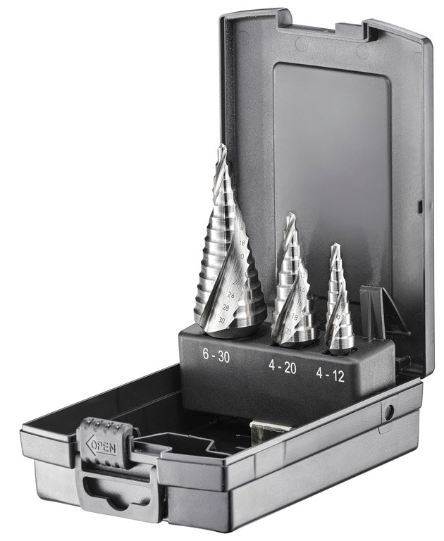 Stufenbohrer-Satz HSS-G 3-tlg. 12-30 mm