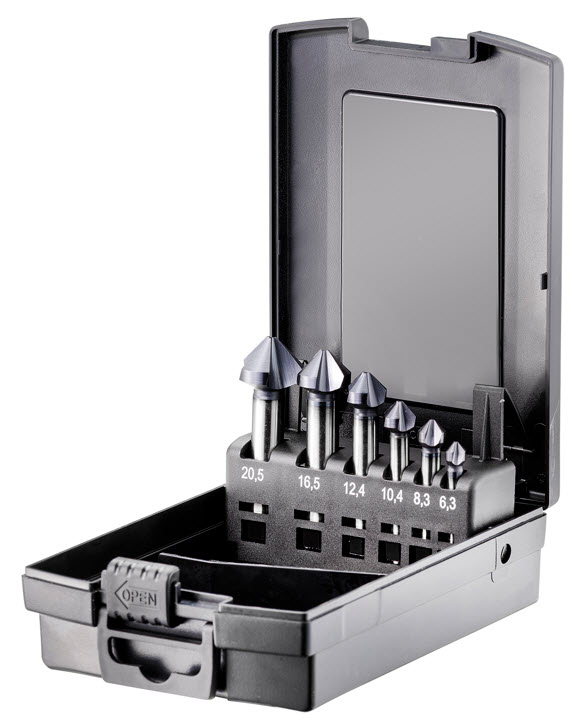 Kegelsenker-Satz HSS-G  TiALN 5Cutter  6-tlg. 6.3 - 20.5 mm