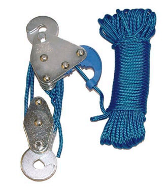 Hand-Seilflaschenzug, Comlift Hand-Seilflaschenzug für alle gelegentlichen Zug- und Hubarbeiten mit Seilbremse und verzinkter Stahlkonstruktion