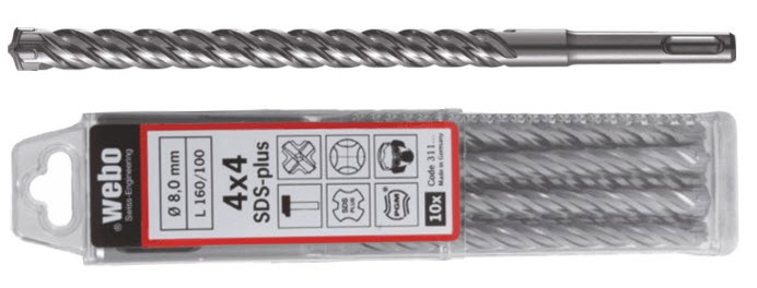 Hammerbohrer SDS-plus 4x4 S ...... à 10 Stk. Hammerbohrer SDS-plus 4x4 S ...... à 10 Stk.