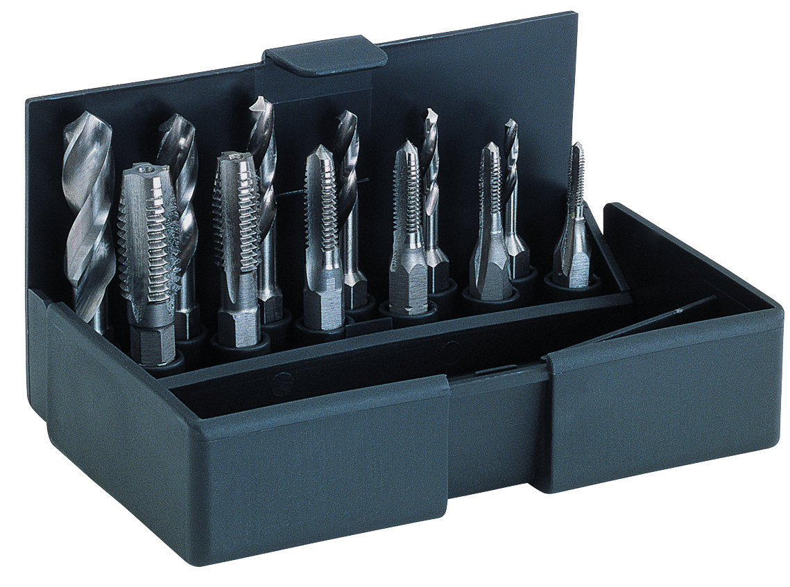 Gewindebohrer - Set Bit 1/4" Völkel Gewindebohrer mit Kernloch Spiralbohrern Bit 1/4"