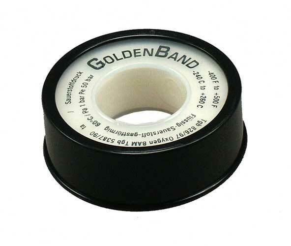 Goldenband Reinteflon wirkt als Isolationsschicht bei rostfreien Verbindungen. Temperaturbeständig von -240° bis +260° C