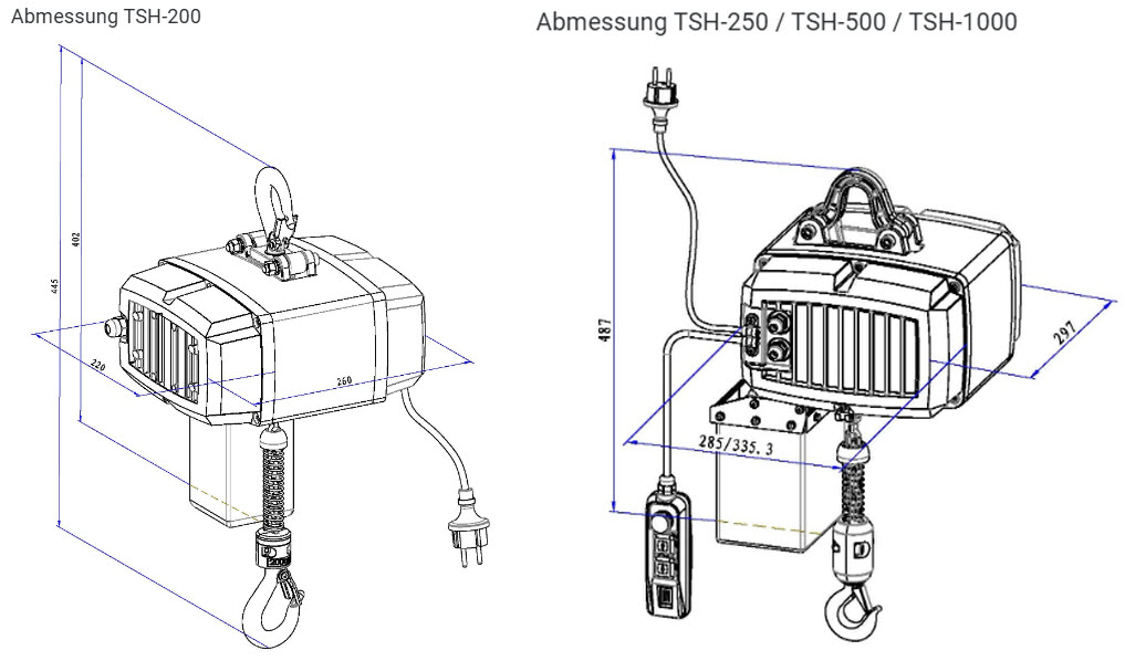 Elektrokettenzug 230V TSH-1000-Radio