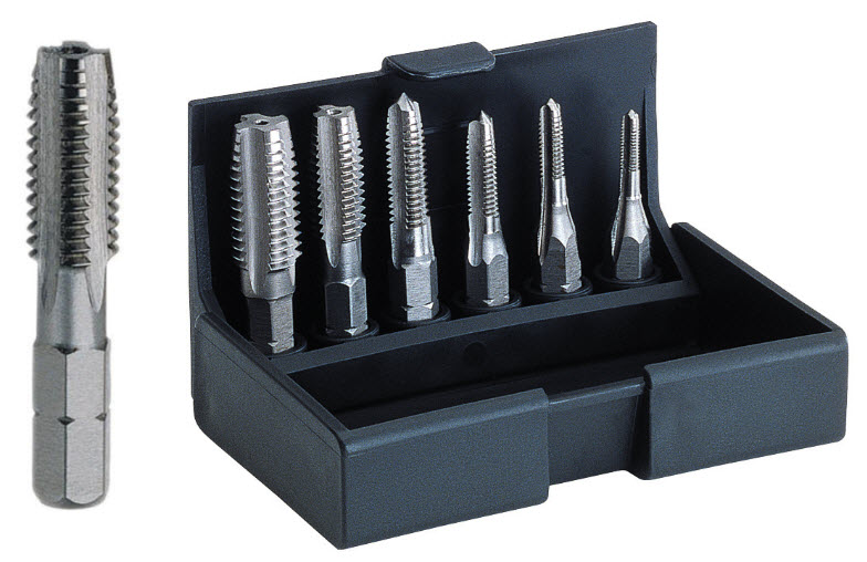 Gewindebohrer-Satz mit Bit-1/4"-S. M3 - M10