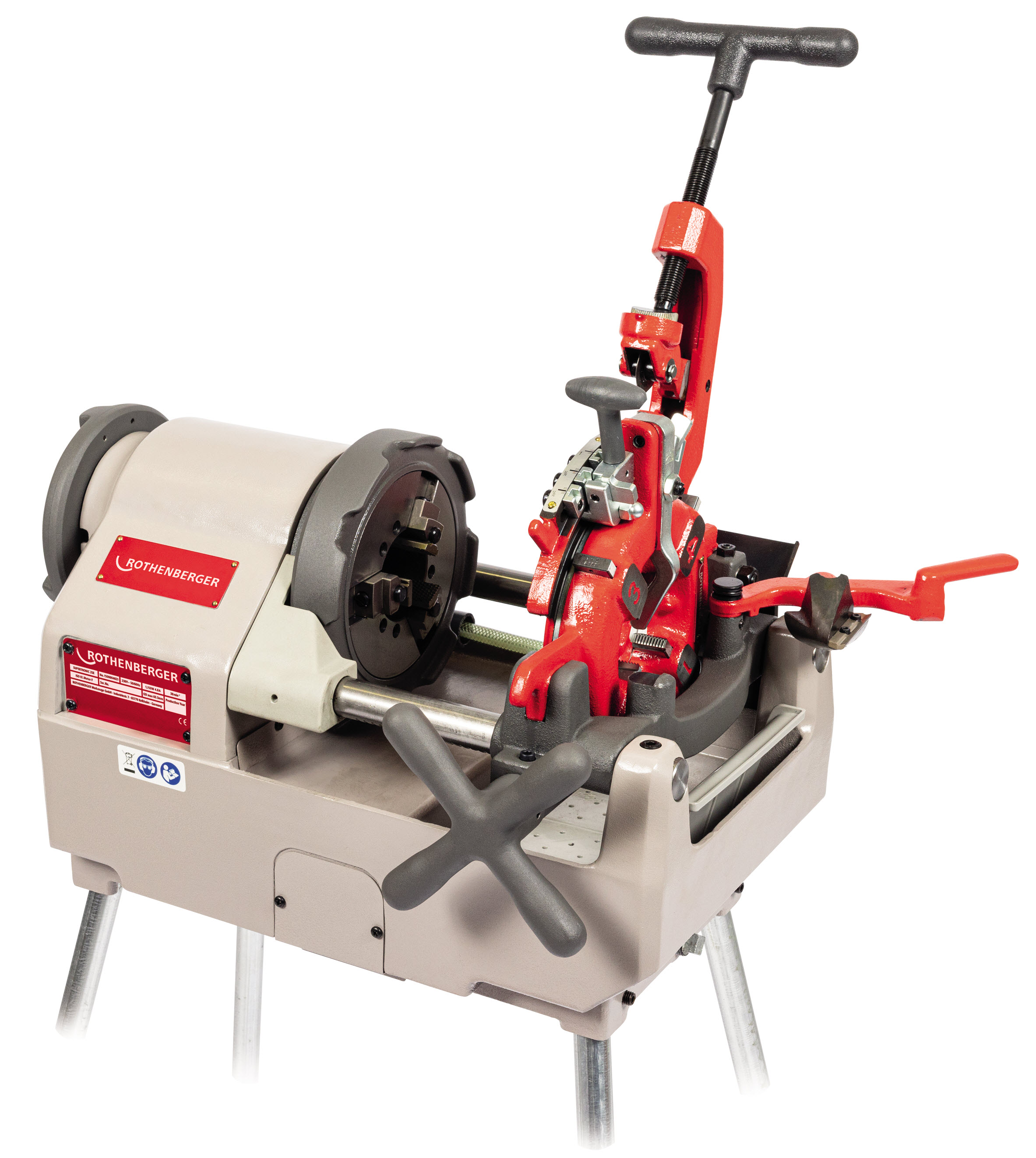 Kompakt-Gewindeschneidmaschine SUPERTRONIC 2SE von der Marke Rothenberger durch praktische-werkzeuge Kompakt-Gewindeschneidmaschine SUPERTRONIC 2SE von der Marke Rothenberger durch praktische-werkzeuge im Einsatz in der Haustechnik-Branche