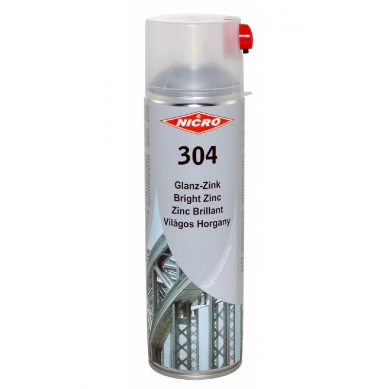 Glanzzink Nicro 304 NICRO 304 Glanzzink ergibt eine perfekte Zink-Alu-Beschichtung für alte, verwitterte, verzinkte Metalle und hinterlässt einen glänzenden Aluminium-Effekt.