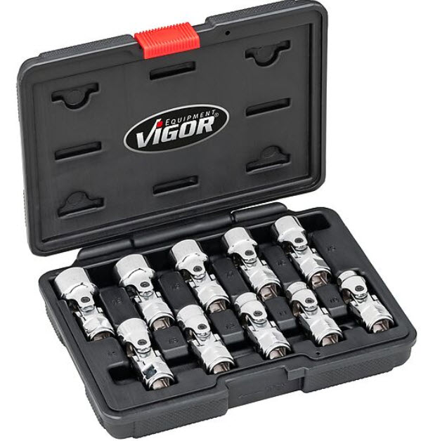 Gelenk-Steckschlüssel-Satz 10-tlg.