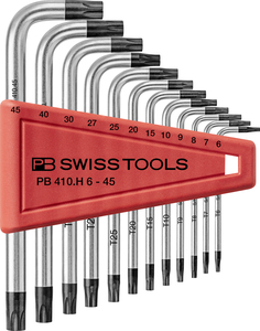 Torx-Winkelschlüssel-Satz PB 410.H 6-45 Der Winkel Torx Schlüssel Satz von TX10 - TX45, der PB 410.H 6-45
