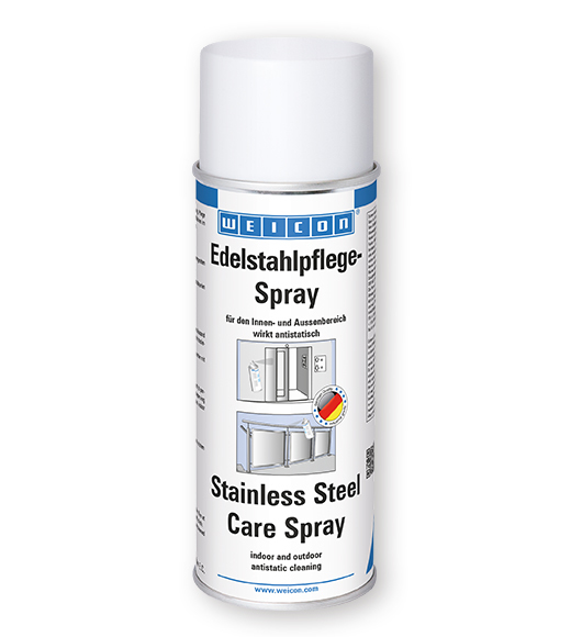 WEICON Edelstahlpflege-Spray wurde speziell für die Reinigung, Pflege und den Schutz von matten und polierten Edelstahlflächen im Innen- und Außenbereich entwickelt und wirkt antistatisch