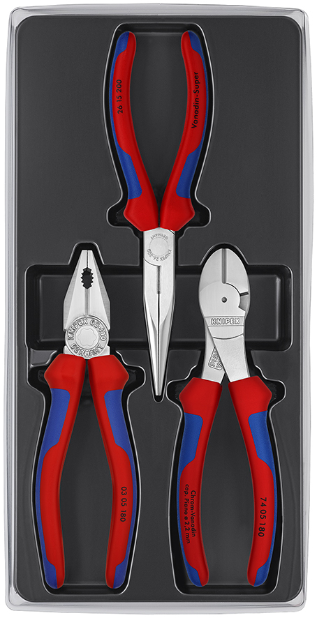 Zangen-Satz Knipex Zangen-Satz Knipex Kombinationszange, Spitzzange, Seitenschneider im Set