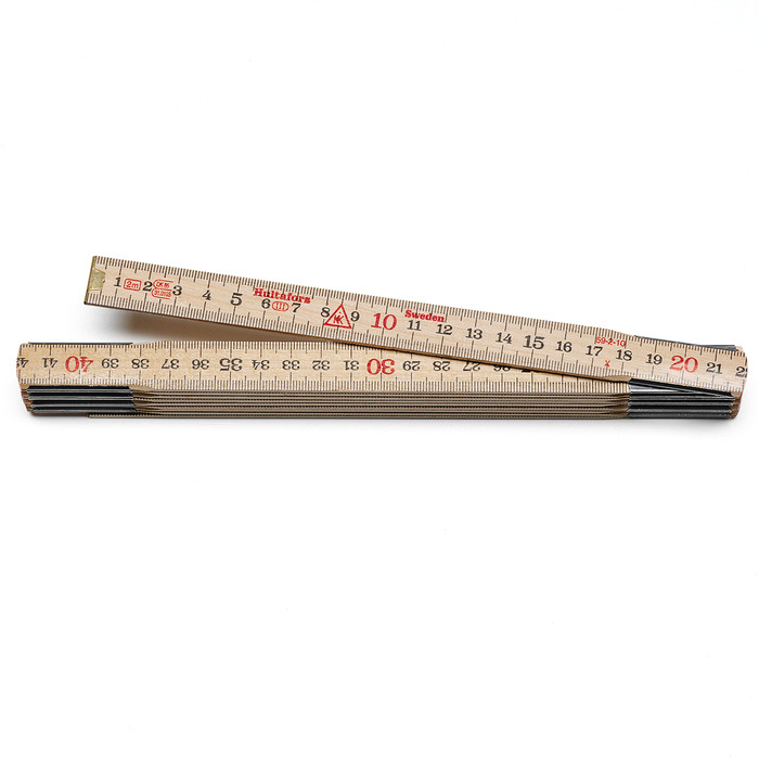Schwedenmeter Hultafors, Hultafors Schwedenmeter Hultafors mit verdeckten Nieten und Stahl-Innenfedern und Beschläge aus Messing, naturlackiert