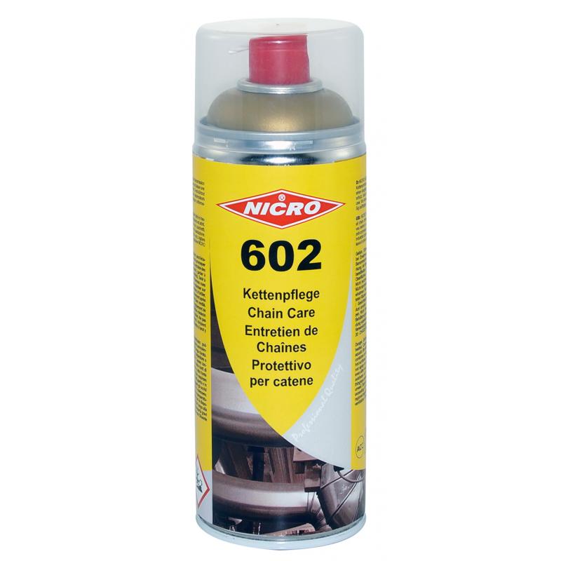 Kettenspray Nicro 602 NICRO 602 Kettenpflege oxidiert nicht, ist beständig gegen Wasser, Alkohol, Wasserdampf und saure, alkalische Atmosphäre