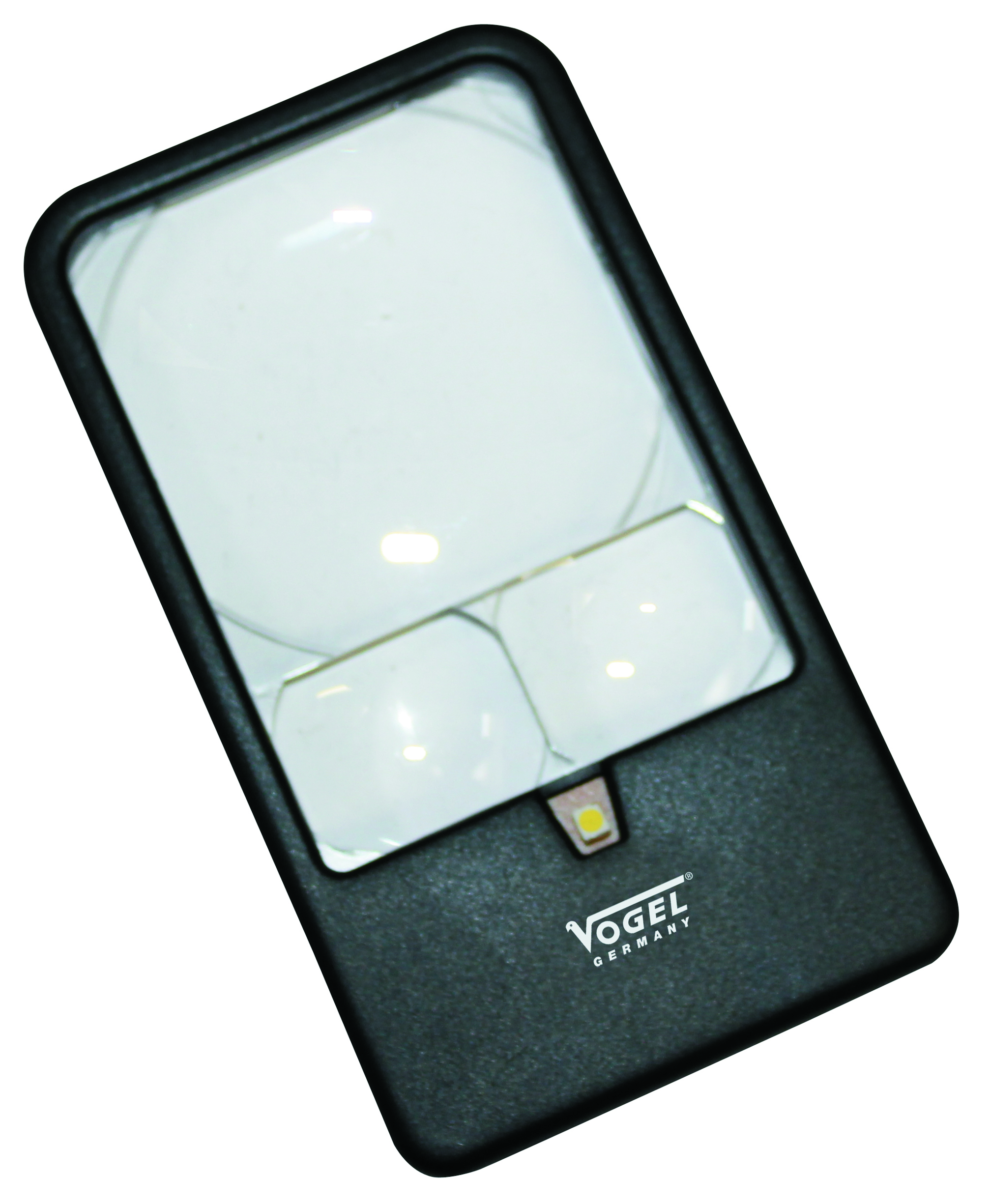 Drei-Fach-Lupe mit LED Dreifach Lupe mit LED und drei verschieden Grossen Vergrösserungen