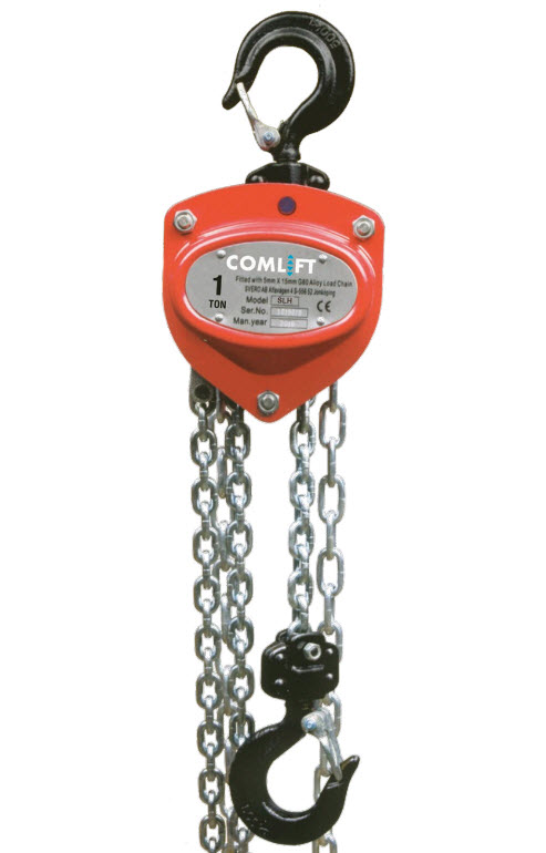Handflaschenzug Comlift SLH , Comlift Ketten-Hebelzug Mini Comlift mit einfacher Bedienung, Sicherheitsbremse mit zwei Bremsklinken, Haken mit Sicherheitsklinke, hochfeste, verzinkte Lastkette